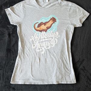 Otters Otterly Awesome Women's Grey Cotton T-shirt Eco Nature Crunchy